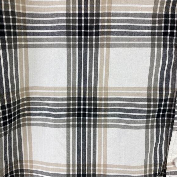 Columbia Plaid Button Up Shirt Tan Black White XL - Picture 4 of 5